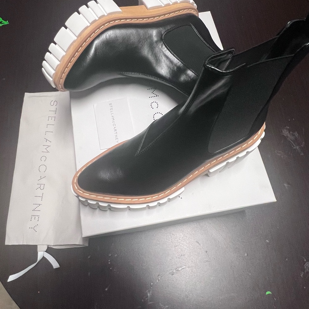 ❌SOLD❌ Stella McCartney Emilie Platform Chelsea Boots Black Size 41EU/11US - Picture 4 of 14